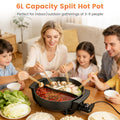 6L dual-flavour electric hot pot with divider