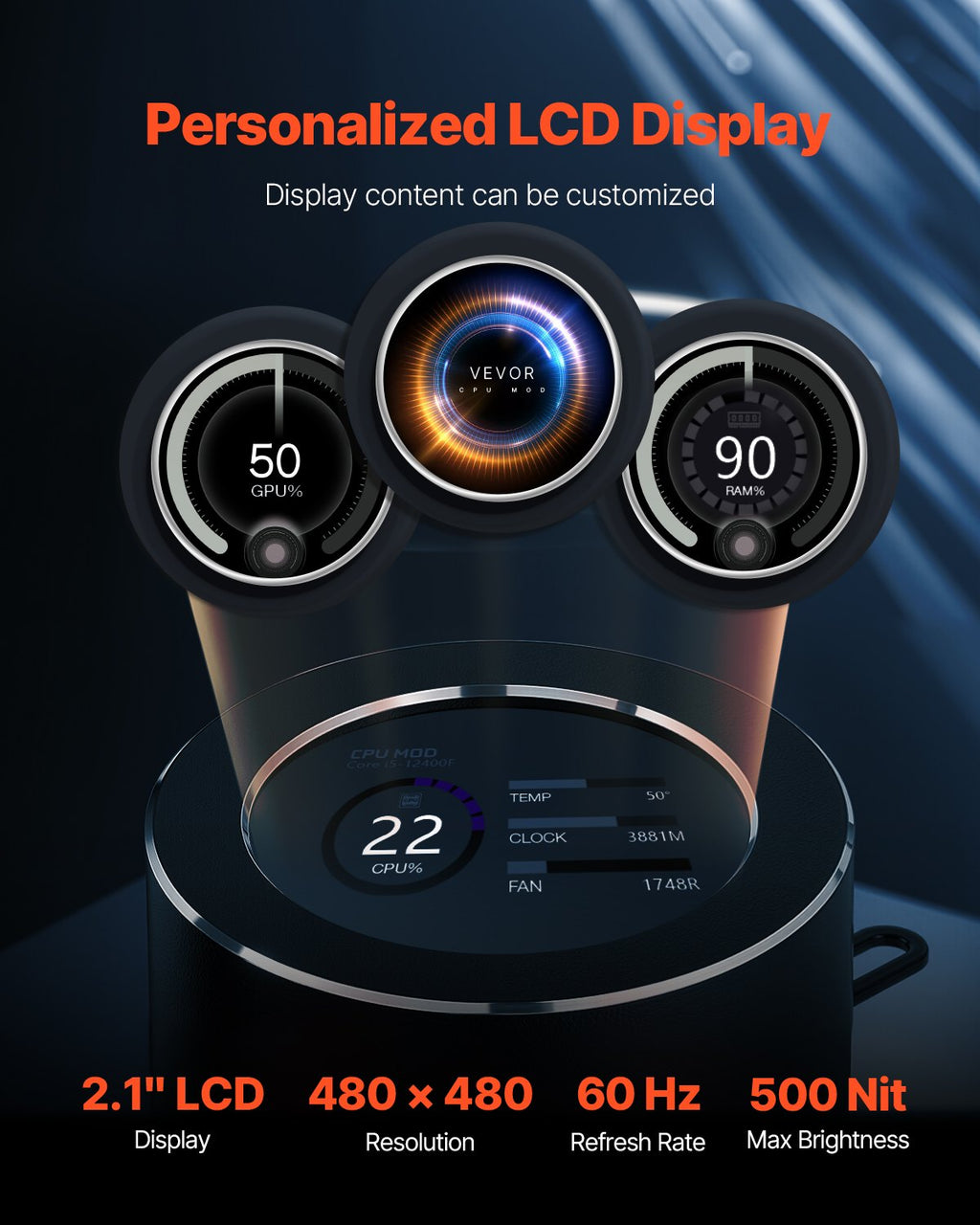 AIO CPU liquid cooler with three 120mm PWM fans