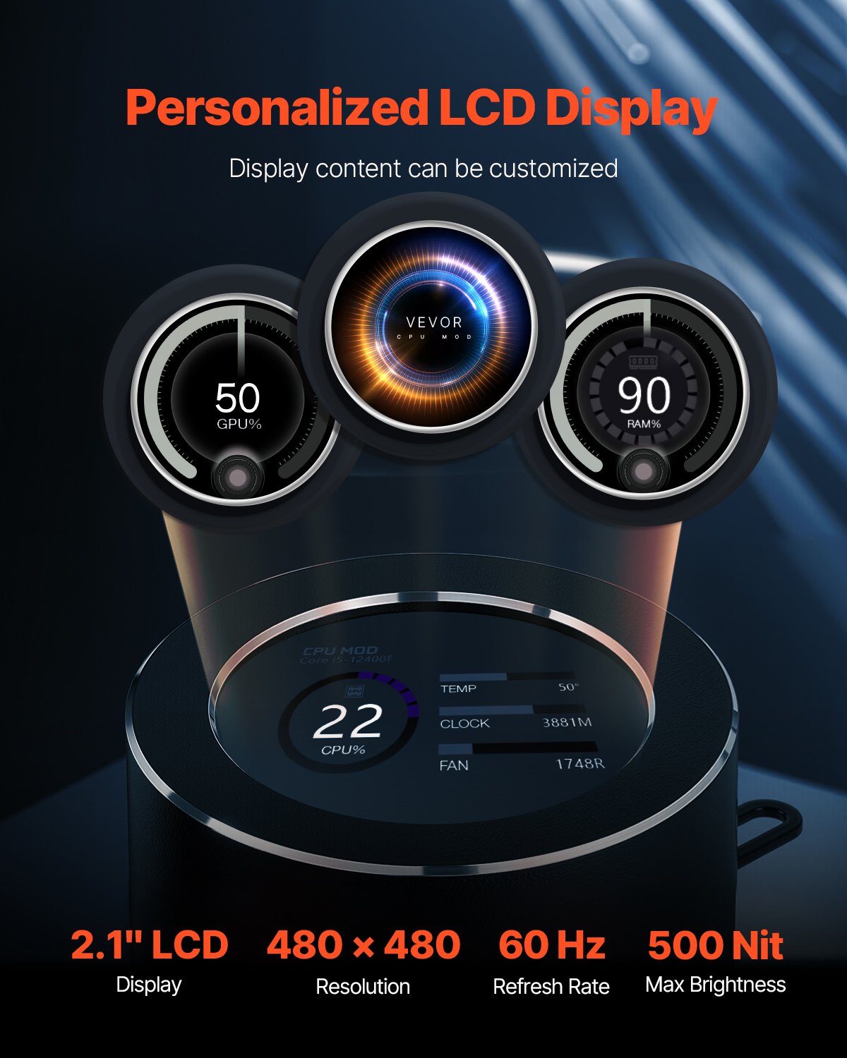 AIO CPU liquid cooler with three 120mm PWM fans