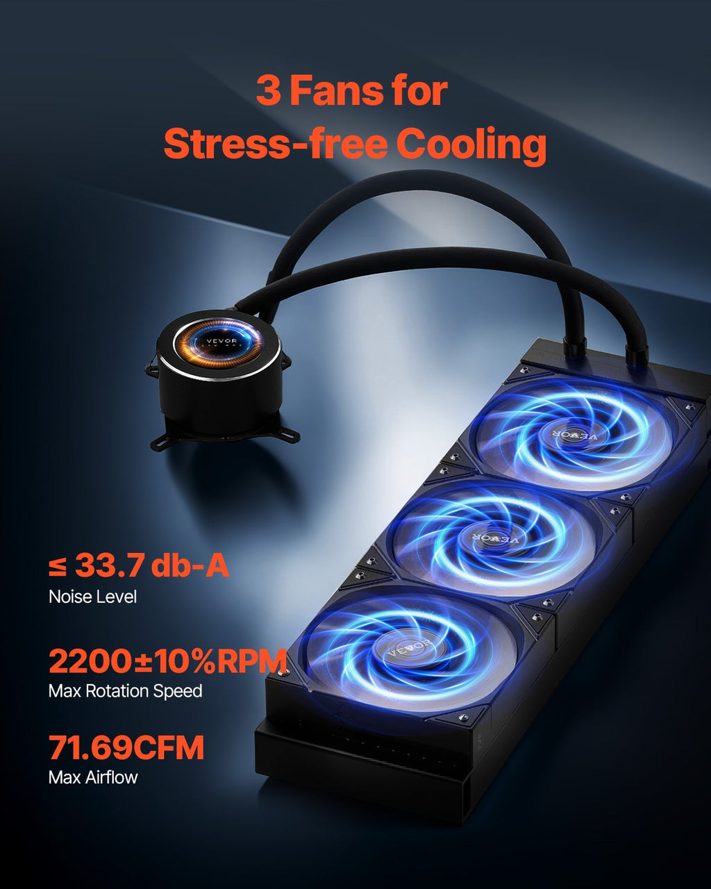 CPU liquid cooler, alternate view
