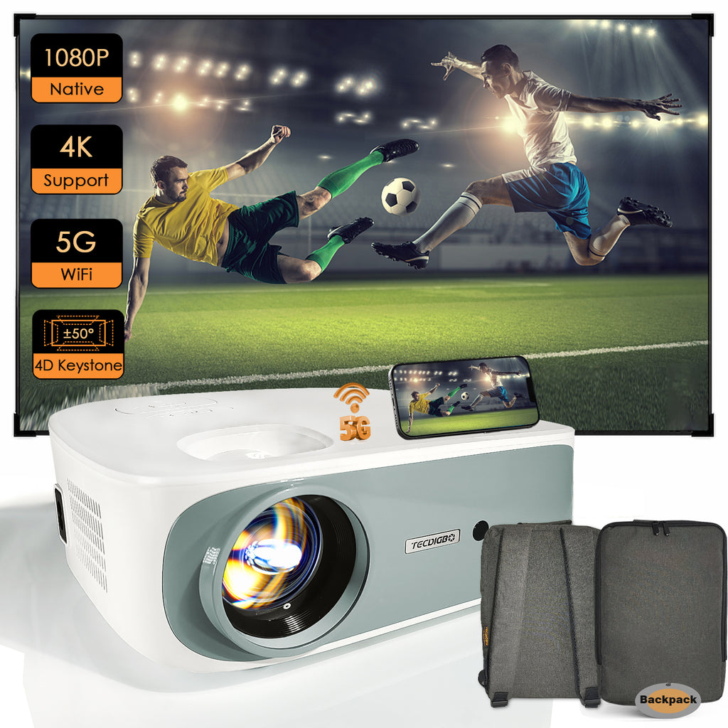 1080p Bluetooth home projector with keystone correction