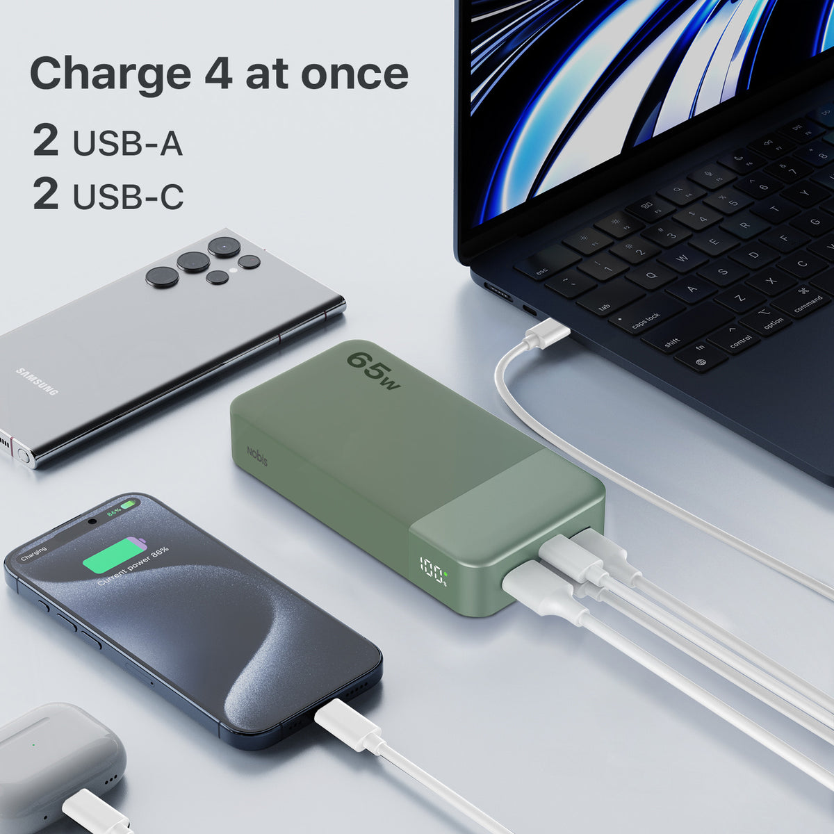 65W USB-C power bank, 20000mAh