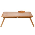 Bamboo folding laptop table, adjustable