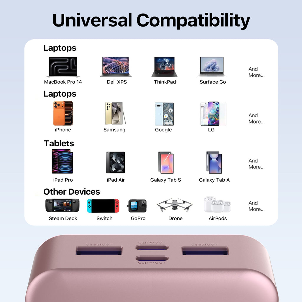 20000mAh power bank, alternate view